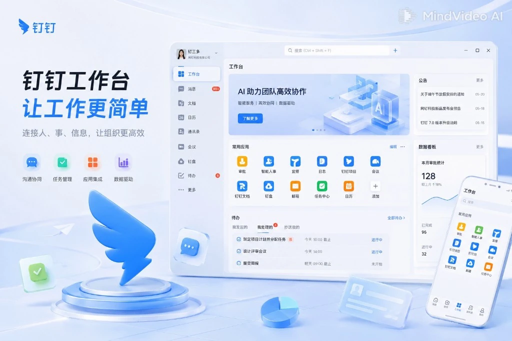 钉钉AI9.0智能审批与无界沟通界面